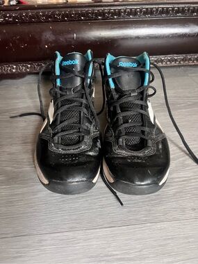 Reebok Black Sneakers with Teal Accents